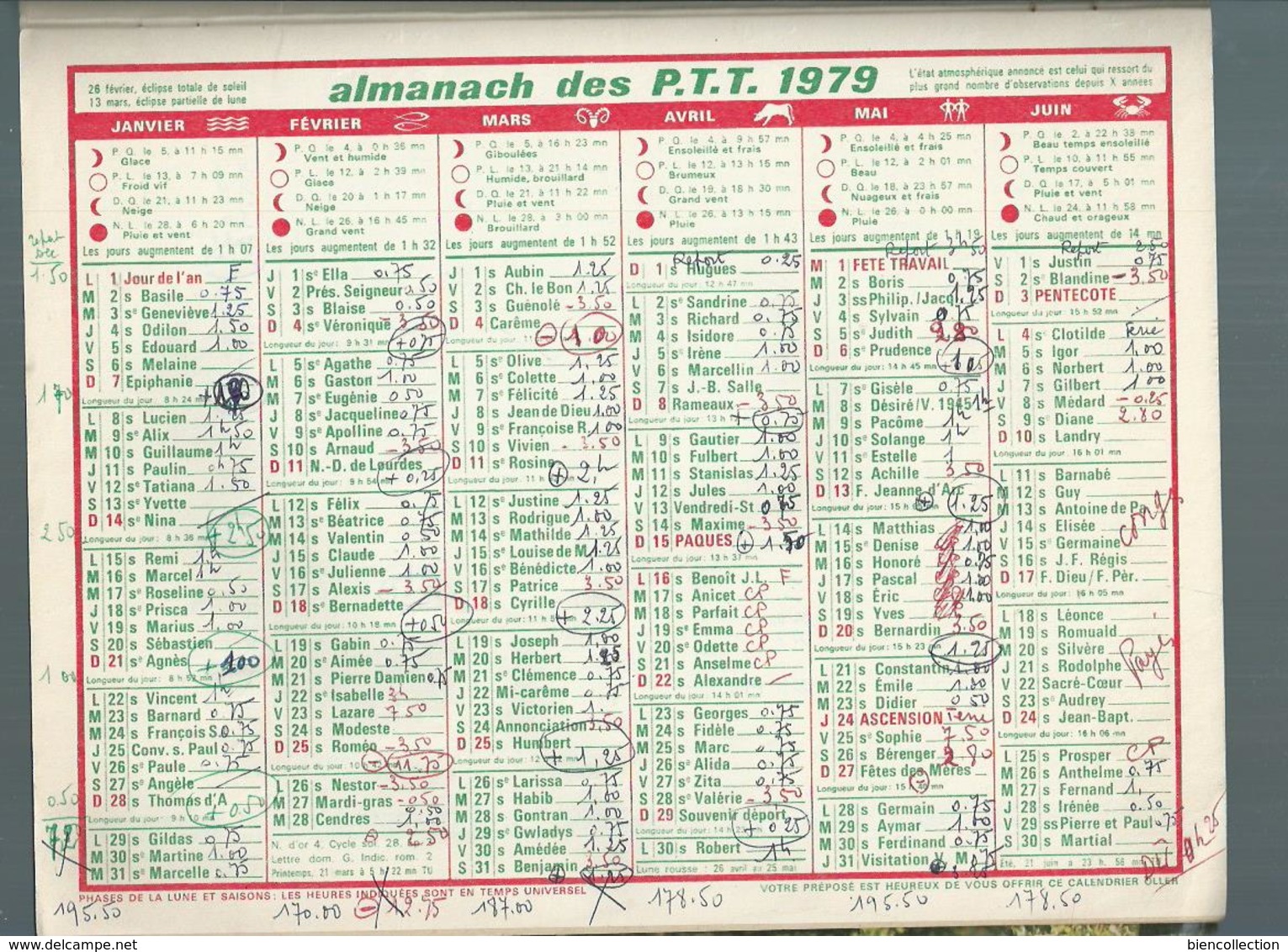 Calendrier De La Poste 1979 Département Du Calvados ,couverture Journée Du Timbre 1969 - Grand Format : 1971-80