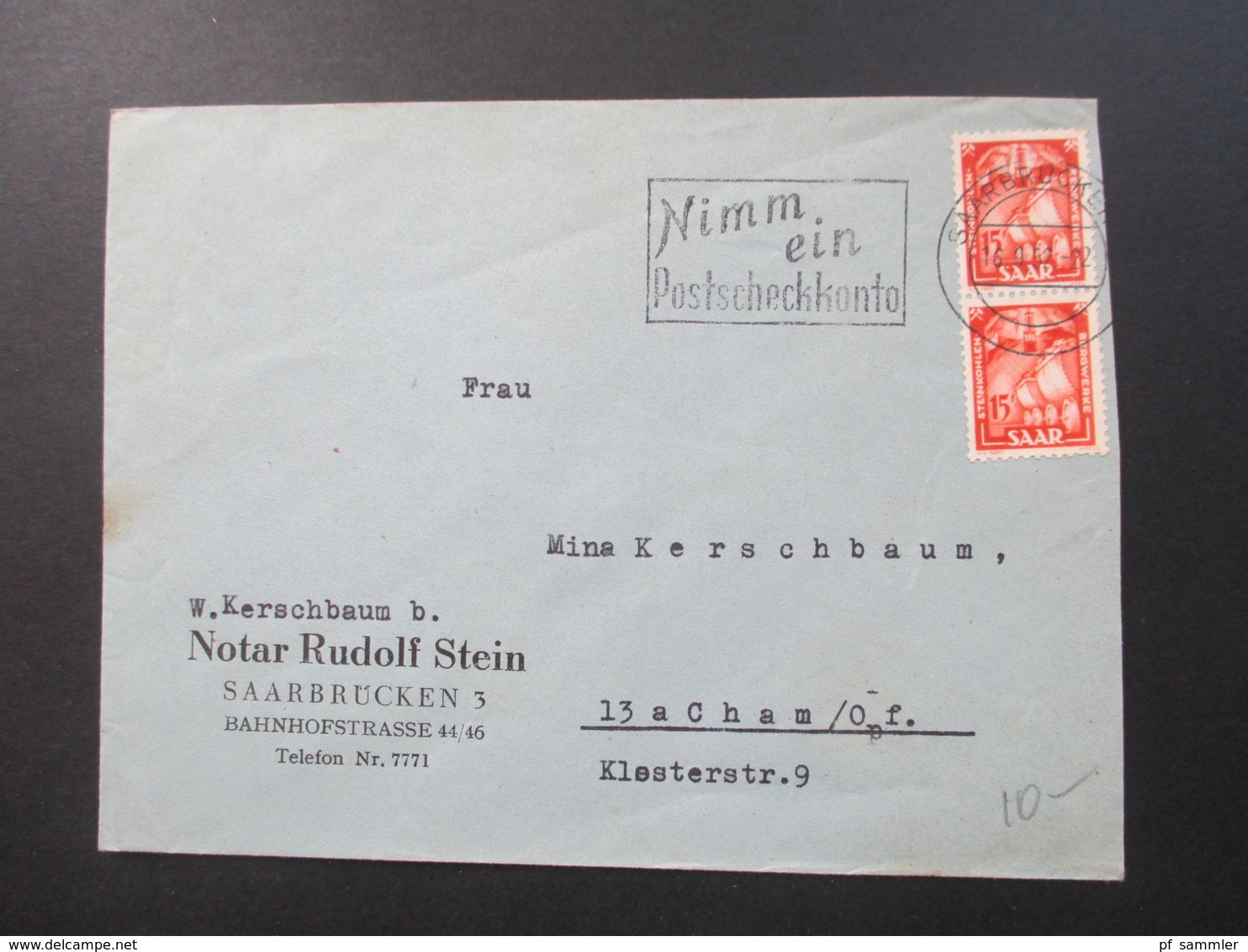 All. Besetzung Saargebiet 1947 - 55 Belege / Kartenposten mit 32 Stk. Firmenbriefe / Bedarf und Sonderstempel. MeF / EF