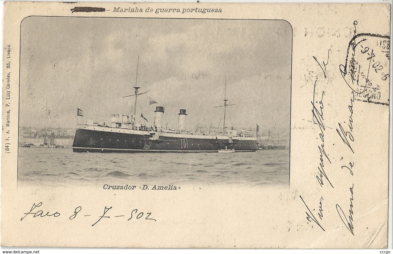 CPA Portugal Cruzador D. Amelia - Marine Navire - Lisboa