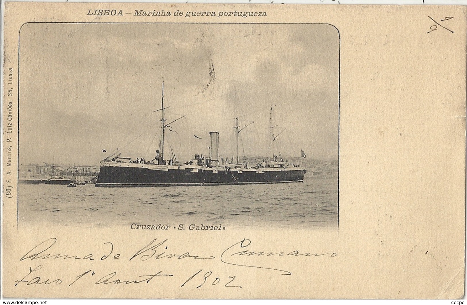 CPA Portugal Cruzador S. Gabriel - Marine Navire - Lisboa