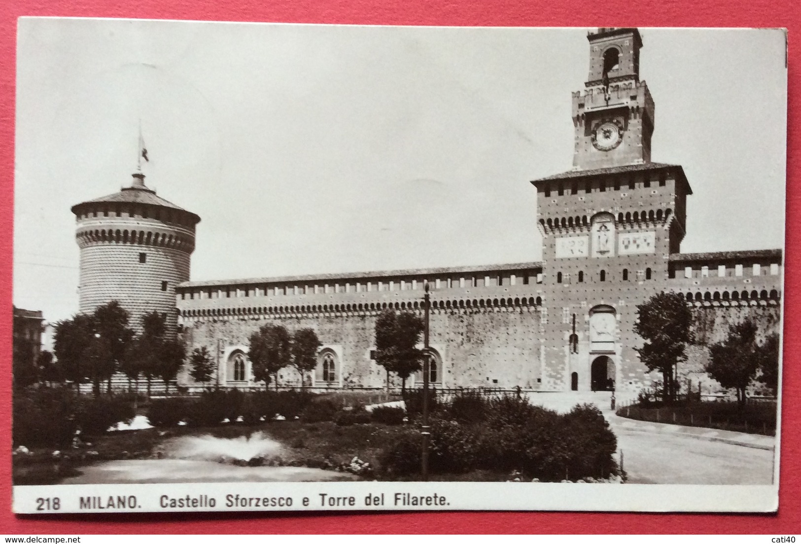 AMBULANTE  MILANO - VENEZIA * 26 SET. 09   SU CARTOLINA VERA FOTOGRAFIA MILANO  CASTELLO SFORZESCO E TORRE DEL FILARETE - Marcofilía