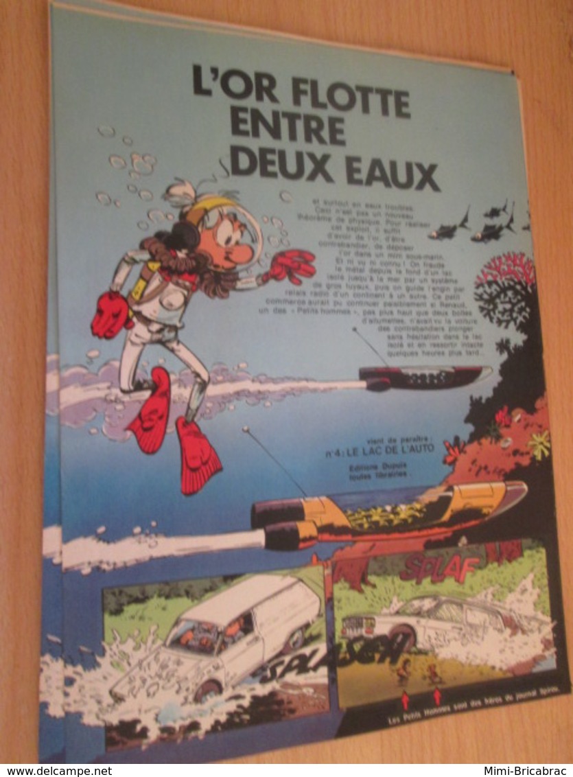 SPI2019 : PAGE Plastifiable Sur Demande REVUE SPIROU Année 1975 76 1 LES PETITS HOMMES  PAGE ANNONCE SORTIE NOUVEL ALBUM - Petits Hommes, Les