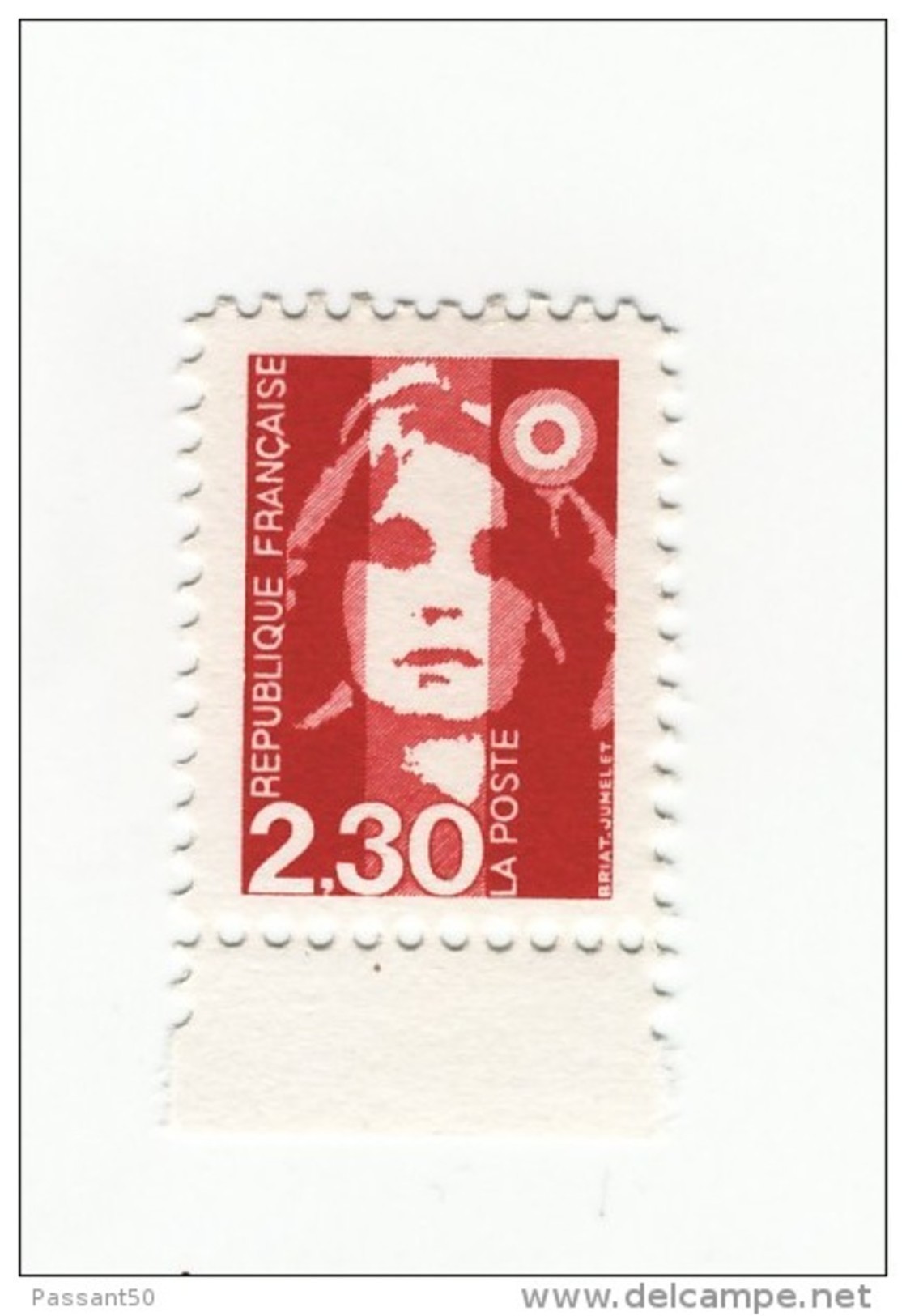 Briat 2fr30 Rouge YT 2614d : Faux De Barcelone Dentelé 11 Et Sans Phosphore BDF . Rare , Voir Scan . Cote YT : 20 € - Ungebraucht