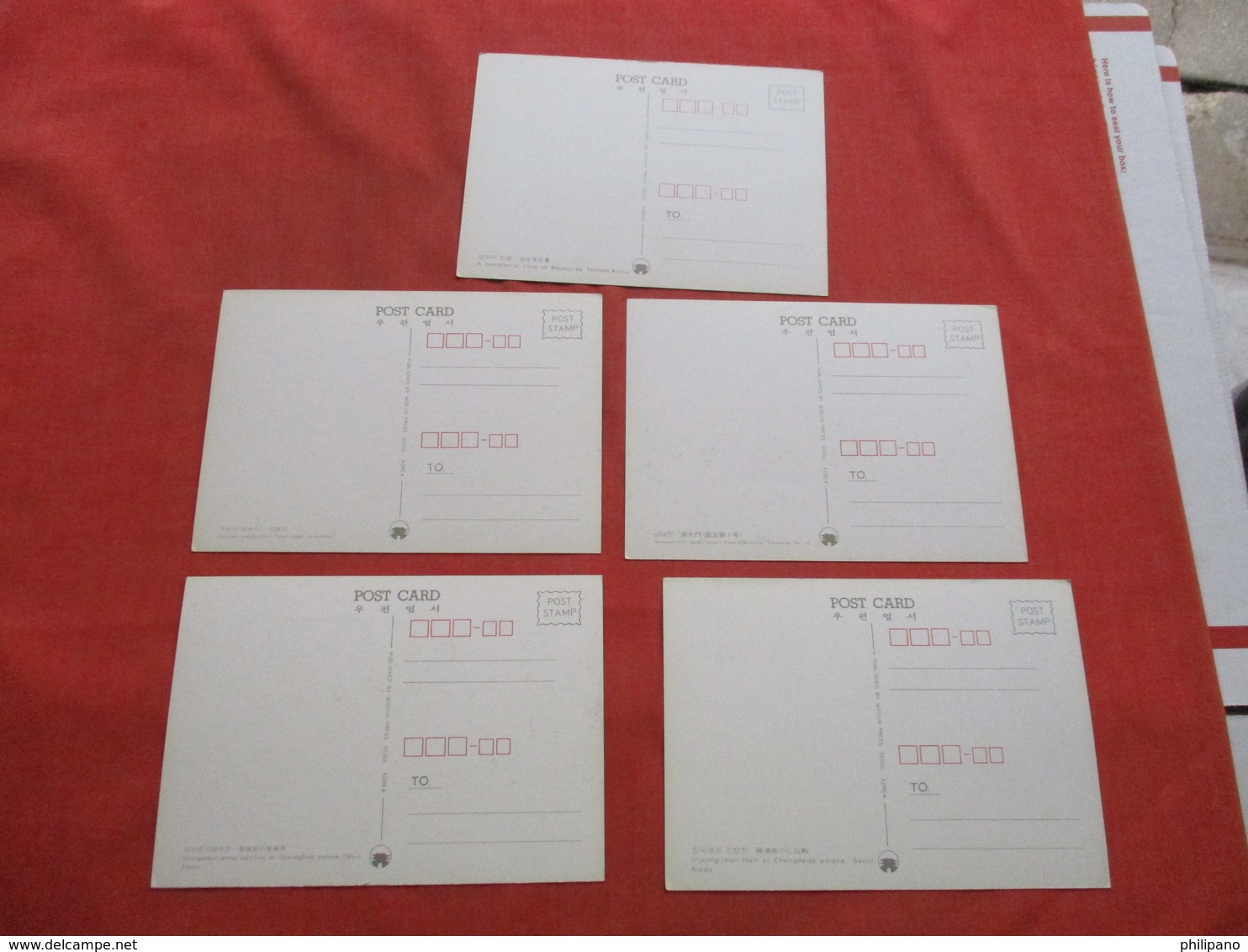 5 Card Lot-- Larger Size 4 1/8 X 6 Approx--  Seoul   Korea, South   Ref  3471 - Korea, South