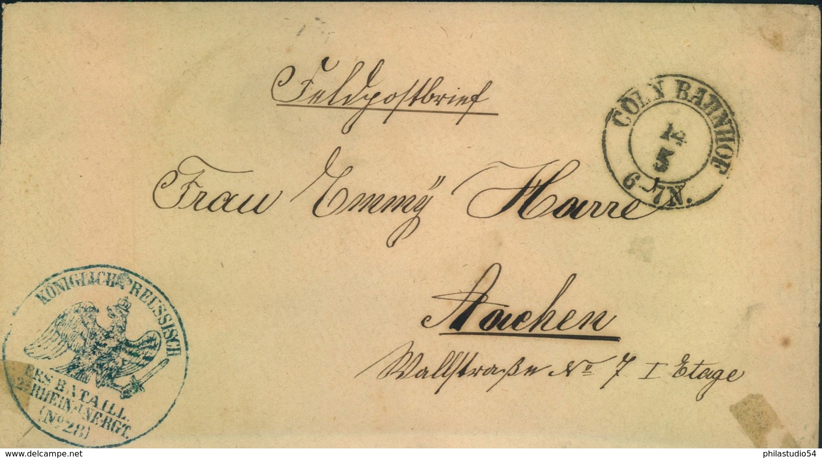 1870/1871, Feldpostbrief "ERS. BATTAIL: 2.. RHEIN-INFRGT (No. 28)" - Cartas & Documentos