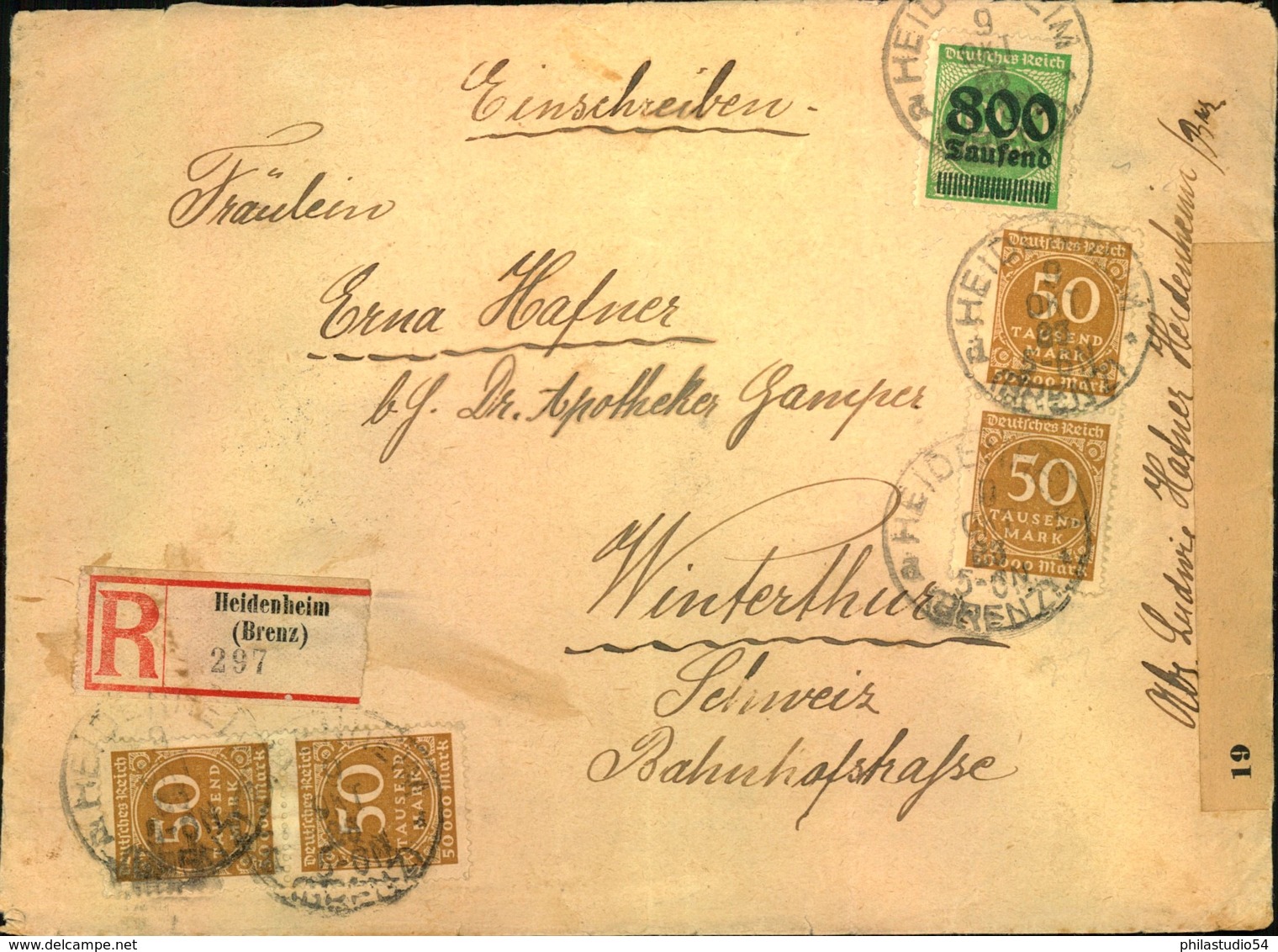 1923, Einschreiben Ab HILDESHEIM In Die Schweiz "Göffnet Auf Grund Der Verordnung..." - Sonstige & Ohne Zuordnung