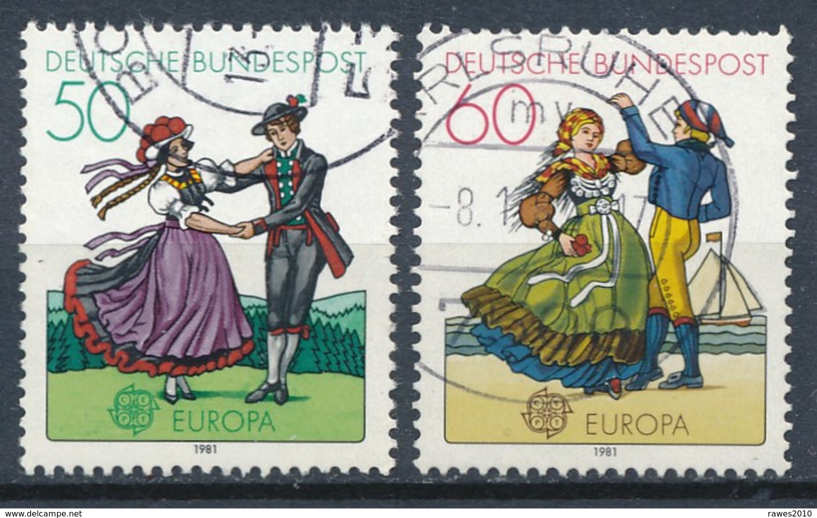 BRD Mi. 1096 - 1097 Gest. Europa Folklore Tanzpaar - Dance