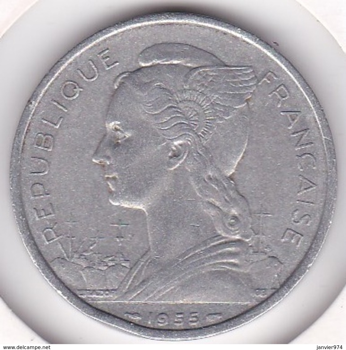 ILE DE LA REUNION. 5 FRANCS 1955. ALUMINIUM - Reunion