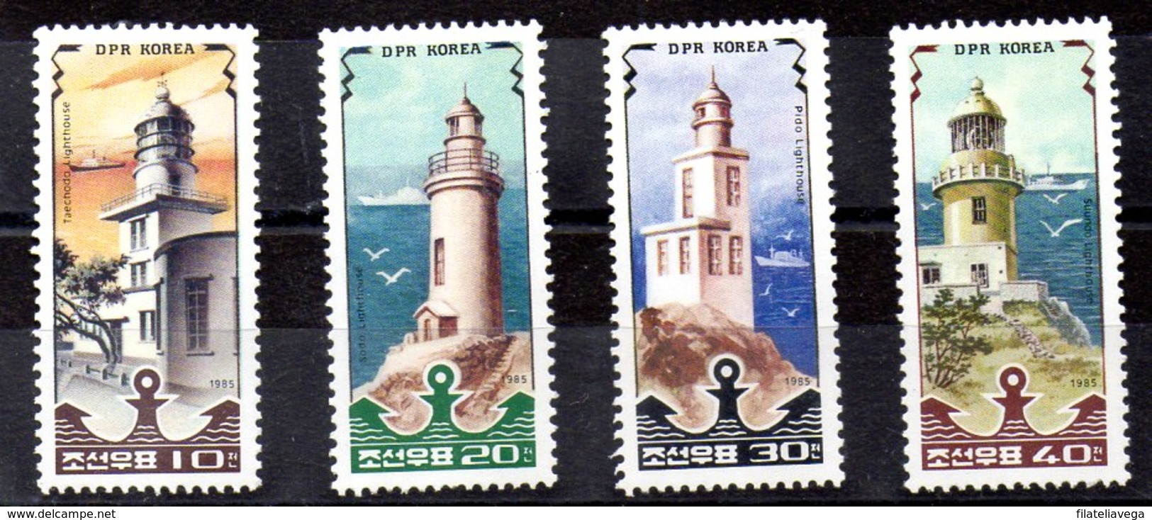 Serie De Corea De Norte N ºMichel 2631/34** FAROS (lighthouse) - Korea, North