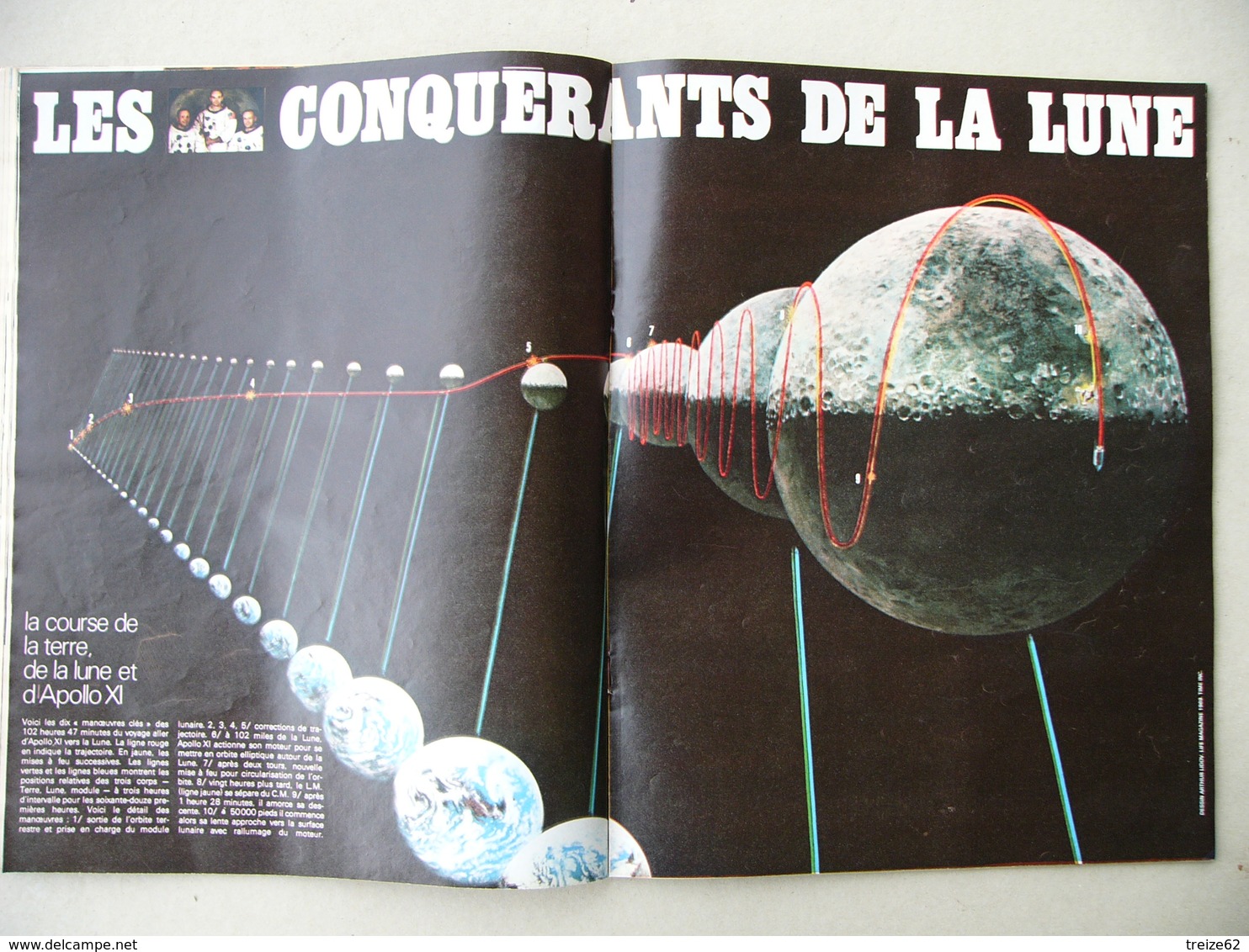 Paris Match N° 1054 19 juillet 1969 Conquérants de la Lune Apollo XI Lauzet SM Le Redoutable Merckx Maire à Peuplingues