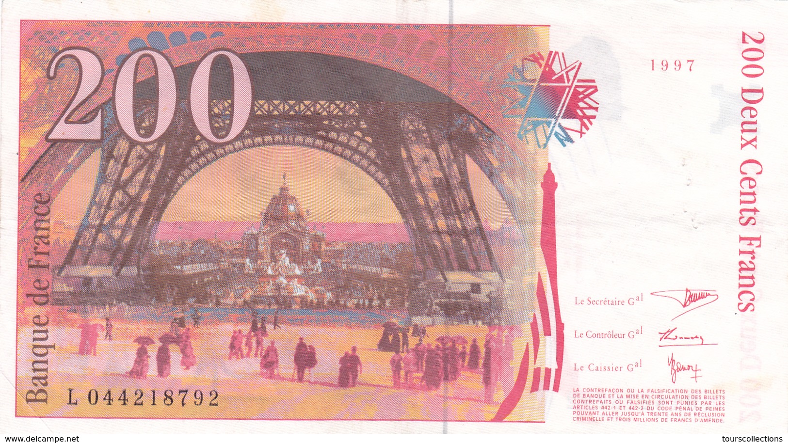 FAY 75/04a - 200 FRANCS EIFFEL  - 1997  TTB à TTB +  - L 044218792 - 200 F 1995-1999 ''Eiffel''