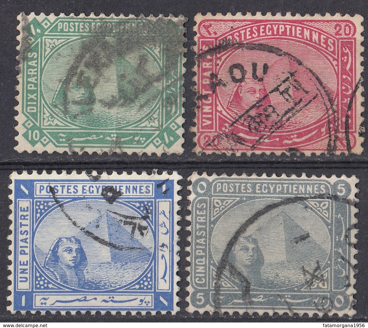 EGITTO - 1884 - Serie Completa Formata Da 4 Valori Usati: Yvert 32/35. - 1866-1914 Khedivato Di Egitto