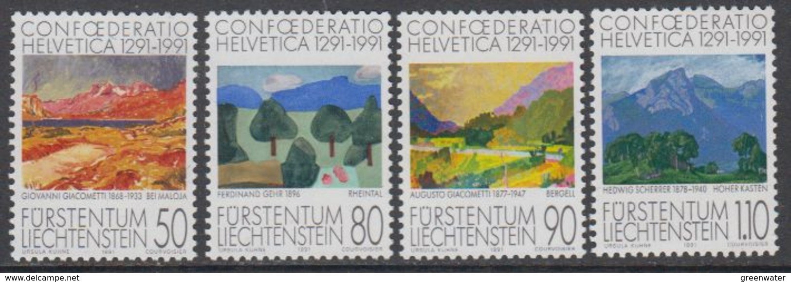 Liechtenstein 1991 Confederaio Helvetica 4v ** Mnh (43445) - Ongebruikt