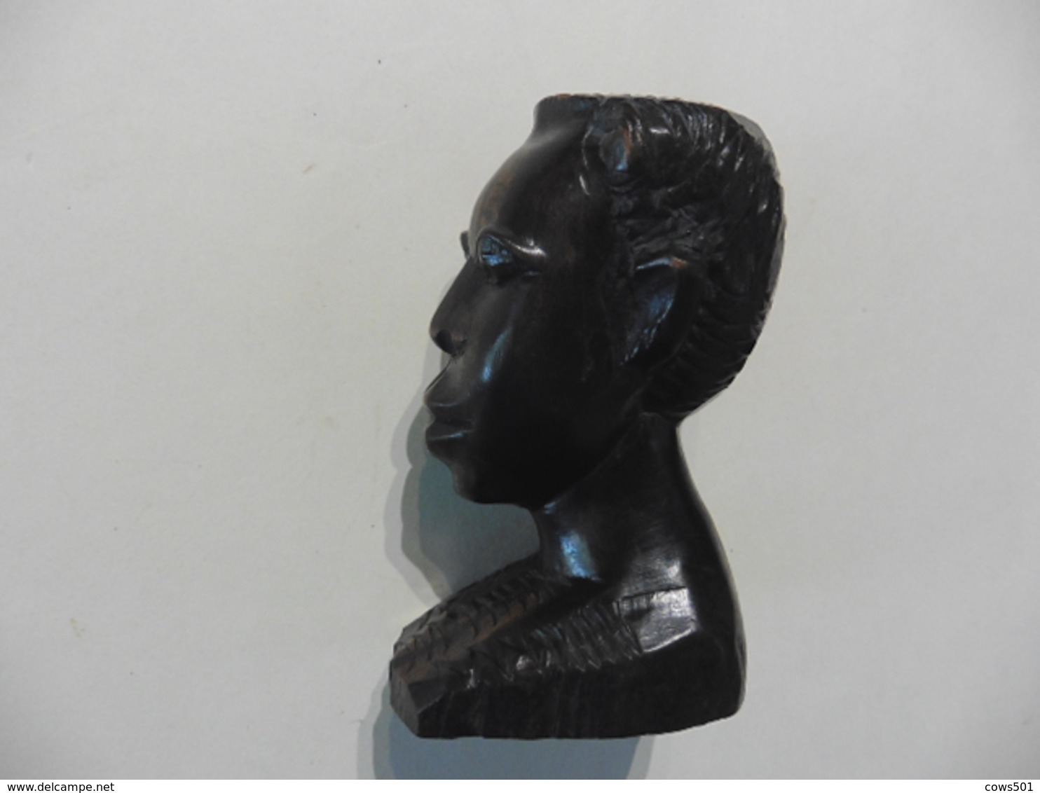 Tête Africaine ,Portrait Sculpté En Bois Noble - Art Africain