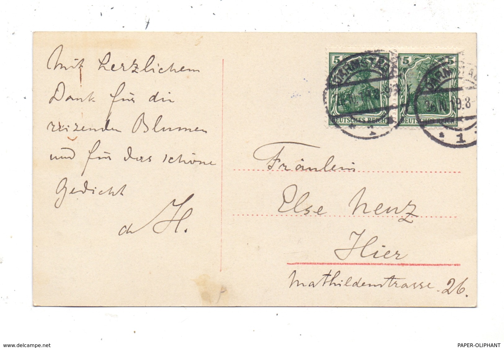 AUTOGRAPH - WILLEM DE HAAN, Niederländischer Dirigent Und Komponist, U.a. Dirigent Des Mozartvereins Darmstadt, 1919 - Sonstige & Ohne Zuordnung