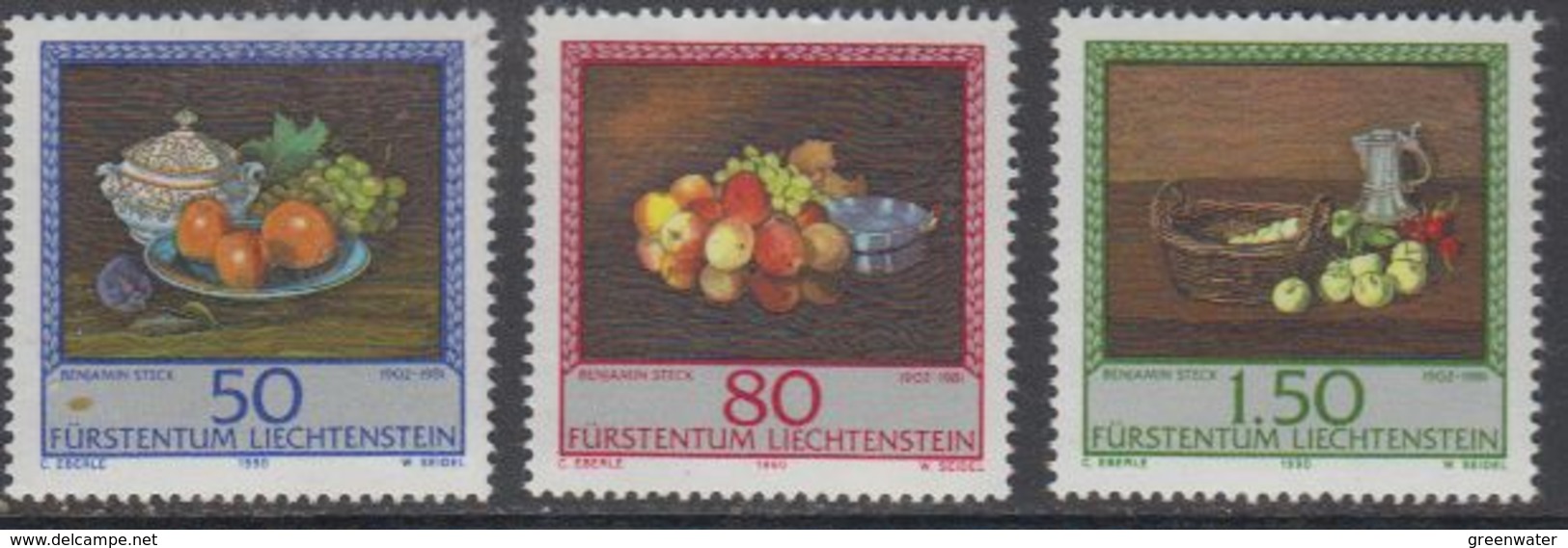 Liechtenstein 1990 Paintings / Benjamin Steck 3v ** Mnh (43446) - Unused Stamps