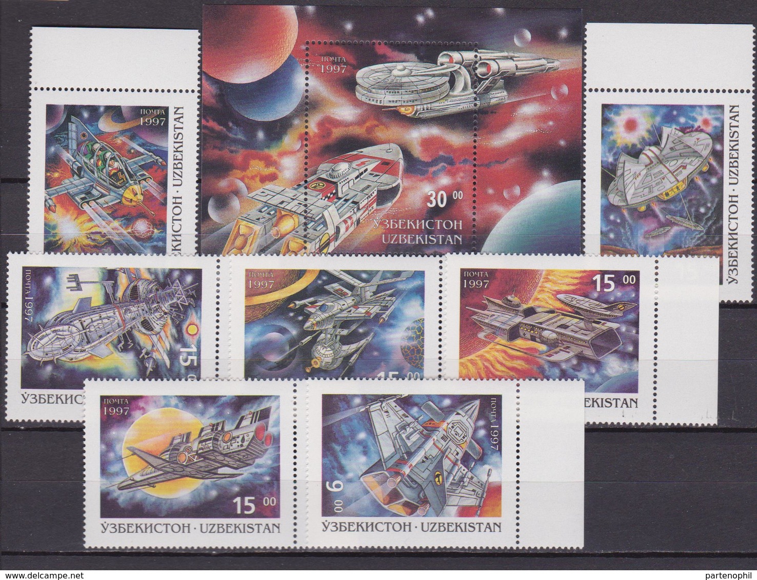 Uzbekistan Spazio Space Set MNH - Europa