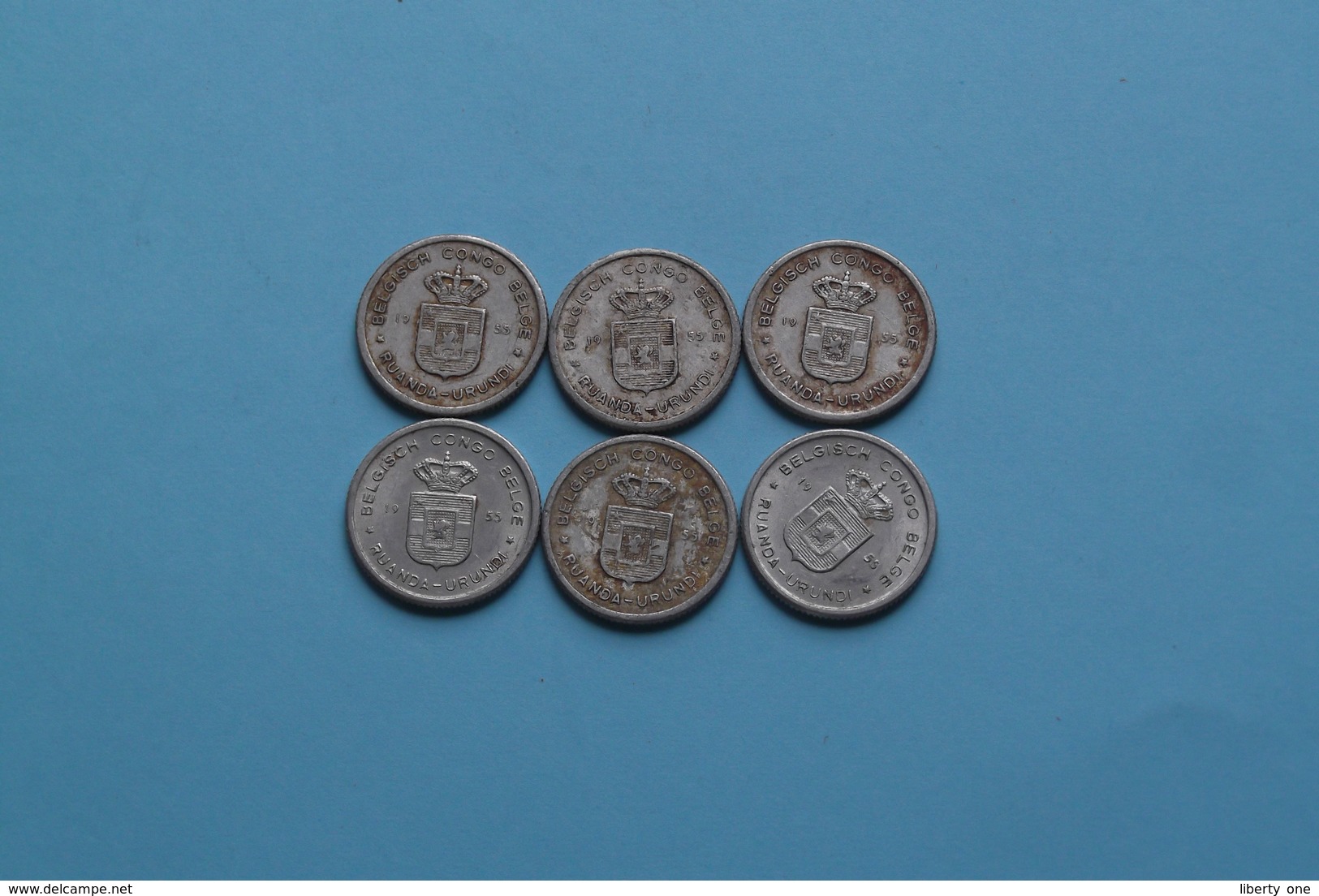 1955 > Lot Van/de 6 Stuks/Piece > 50 Cent - KM .. ( Uncleaned Coin / For Grade, Please See Photo ) ! - 1951-1960: Boudewijn I