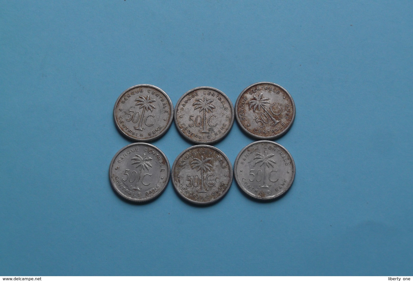 1955 > Lot Van/de 6 Stuks/Piece > 50 Cent - KM .. ( Uncleaned Coin / For Grade, Please See Photo ) ! - 1951-1960: Boudewijn I