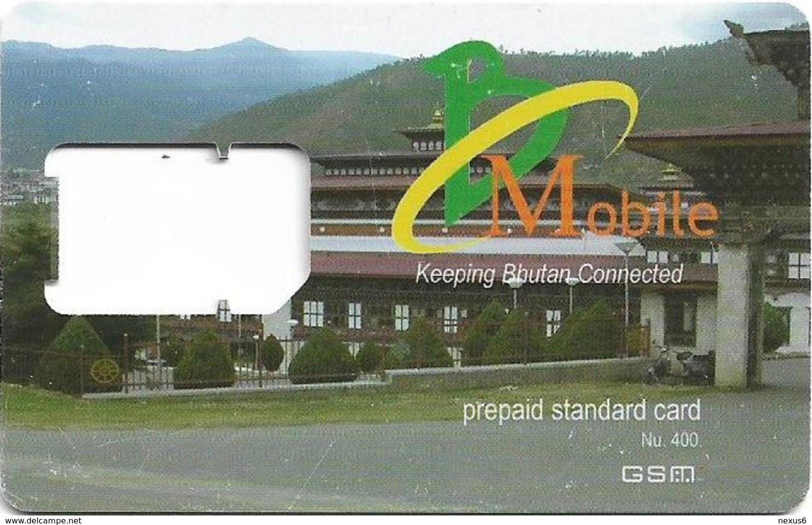 Bhutan - BMobile - Keeping Bhutan Connected., Prepaid Standard GSM SIM, Used/Frame - Bután
