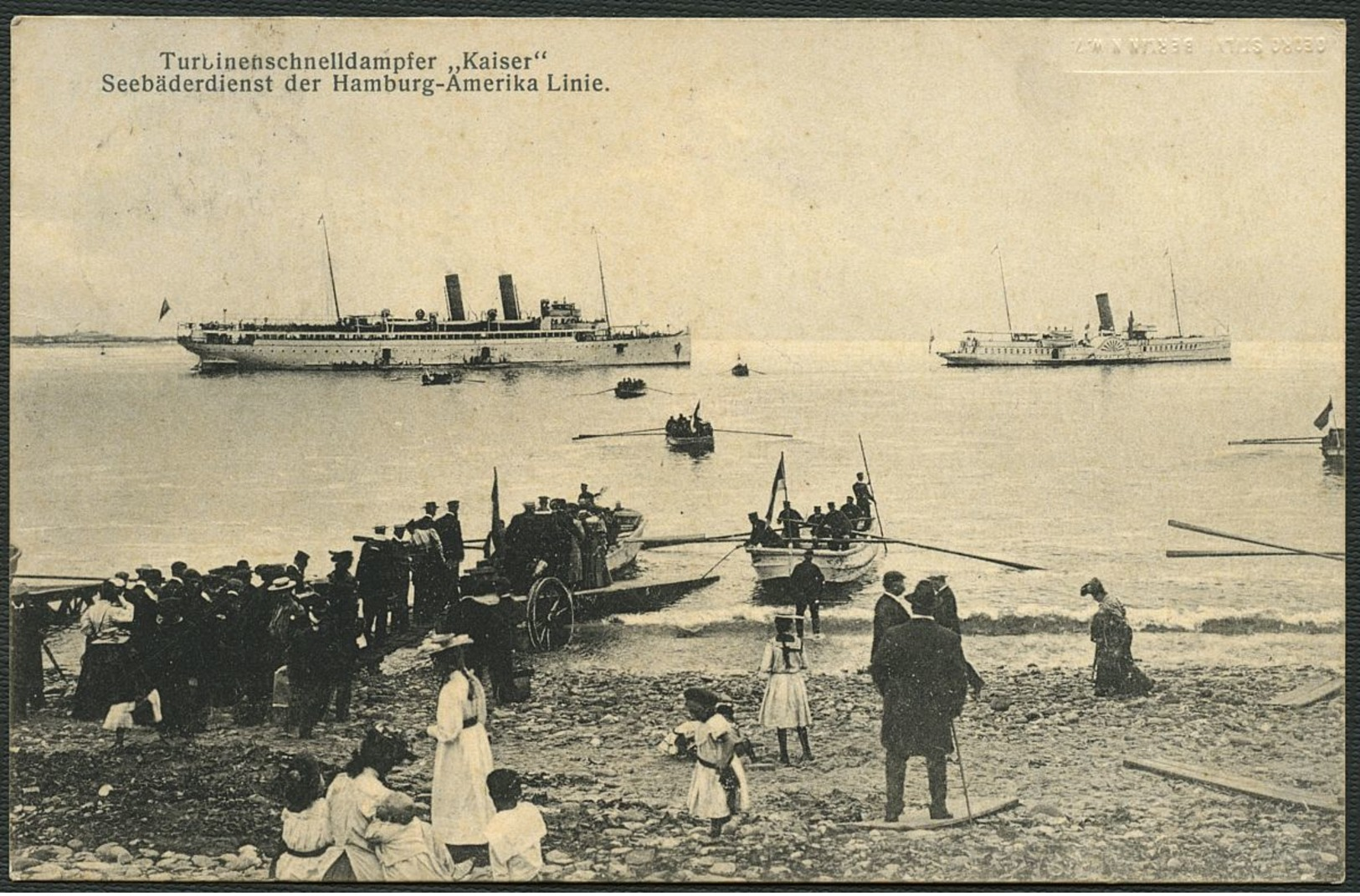 HELGOLAND 1907, KUPFERDRUCK-PK, ABB: TURB-DAMPFER KAISER VOR HELGOLAND - Helgoland