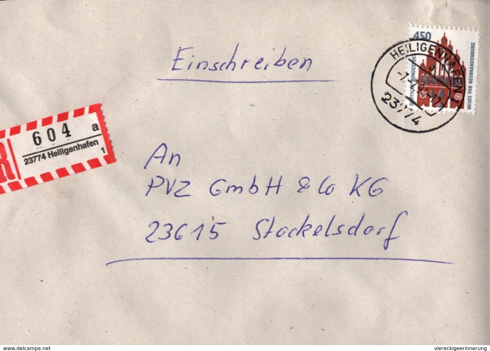 ! 2 Einschreiben 1994, R-Zettel Aus Heiligenhafen, 23774 - R- & V- Viñetas