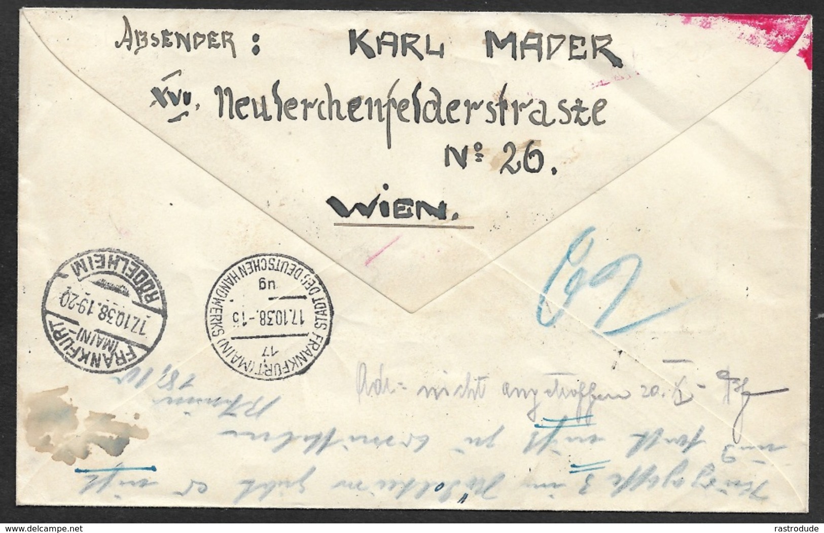 1938 JUDAICA - OSTMARK ÖSTERREICH, R-Brief Mit Mischfrankatur Sndrstpl. "DER EWIGE JUDE" - Covers & Documents