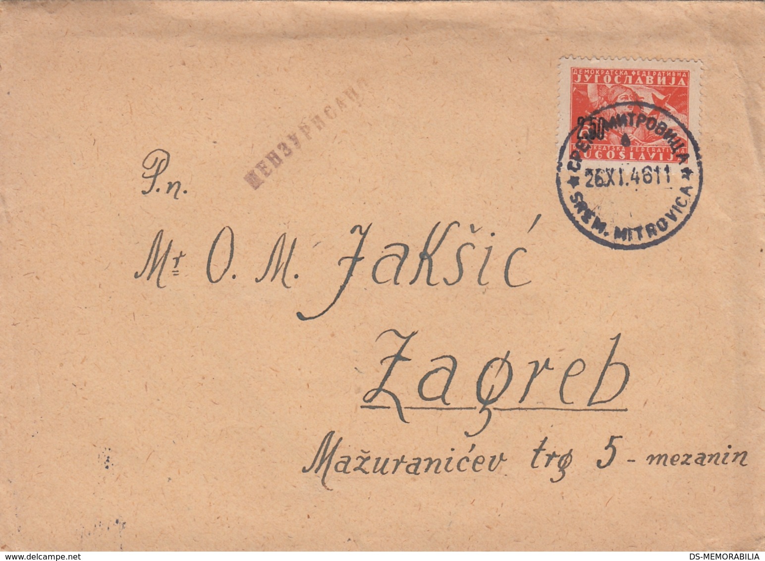 Yugoslavia Censored Letter Sent From Prison Jail Sremska Mitrovica , Original Prison Paper Form 1946 - Covers & Documents