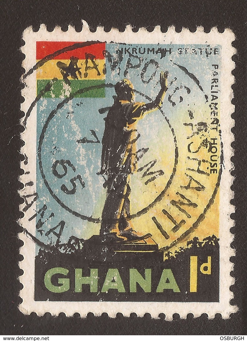 GHANA. POSTMARK MAMPONG ASHANTI. 1d USED - Ghana (1957-...)