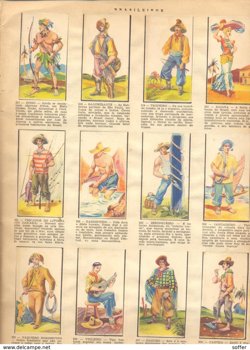 BRASIL --- ALBÚM DE FIGURINHAS TRÓPICO -- RAÇAS E COSTUMES --  1953 - Other & Unclassified