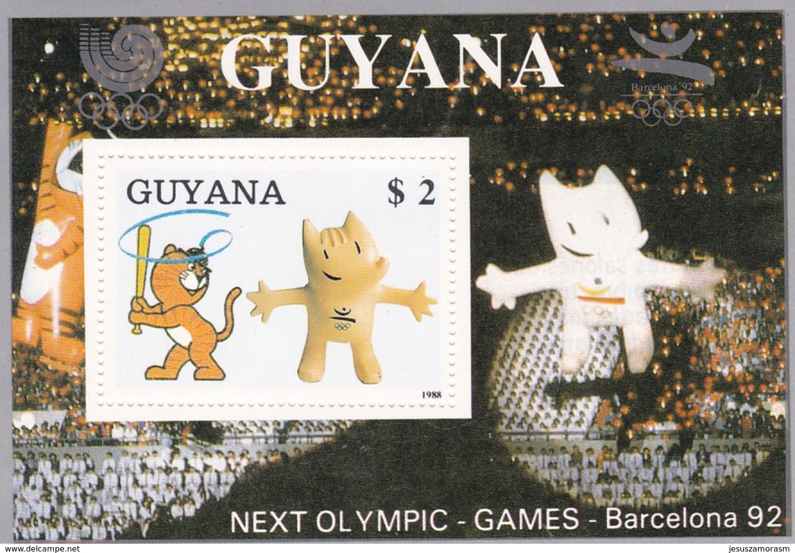 Guyana  6 Hb Bordes De Plata - Verano 1992: Barcelona