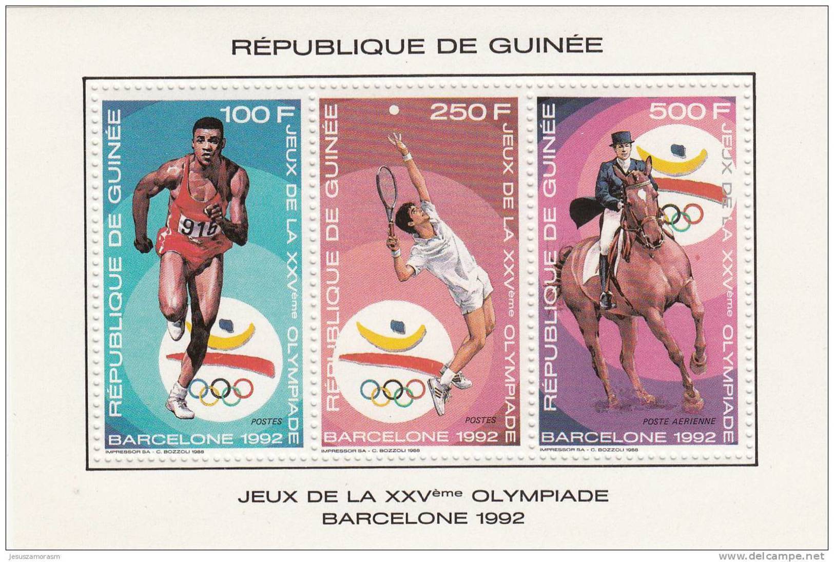 Republica De Guinea Nº Michel 1256 Al 1261 En 2 Hojas - Summer 1992: Barcelona