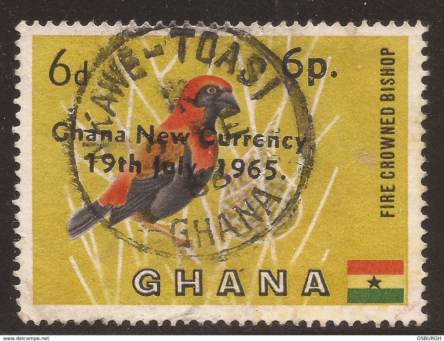 GHANA. POSTMARK. NKAWE TOASI. 6d USED - Ghana (1957-...)