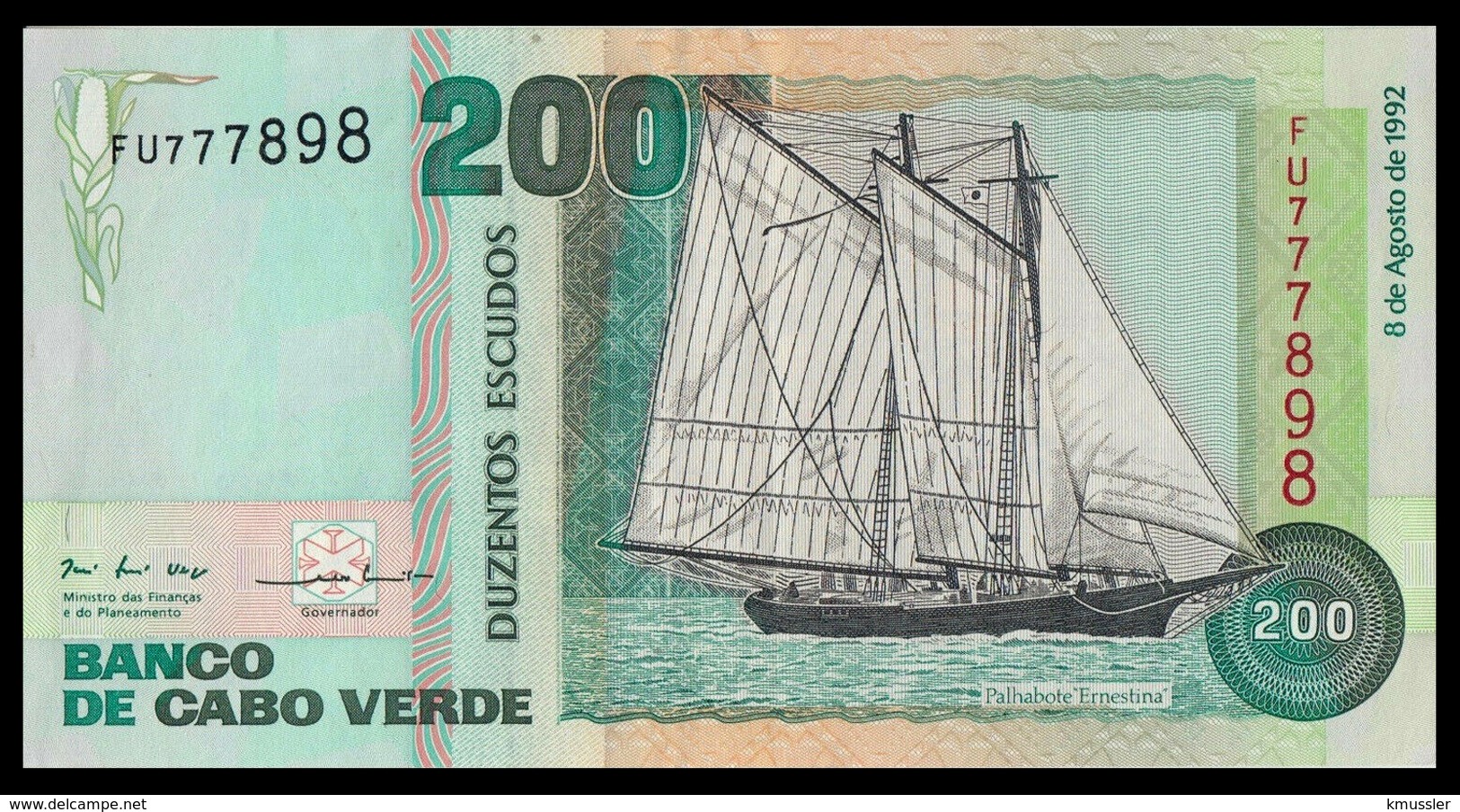 # # # Banknote Kap Verden (Cape Verde) 200 Escudos 1992 UNC # # # - Cape Verde