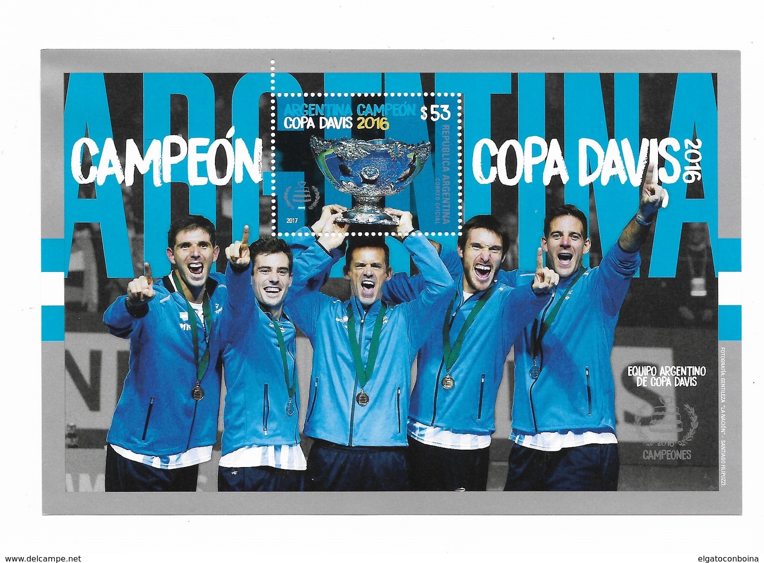 ARGENTINA 2016 COPA DAVIS TENNIS ARGENTINA CHAMPION SOUVENIR SHEET MINT NH - Unused Stamps