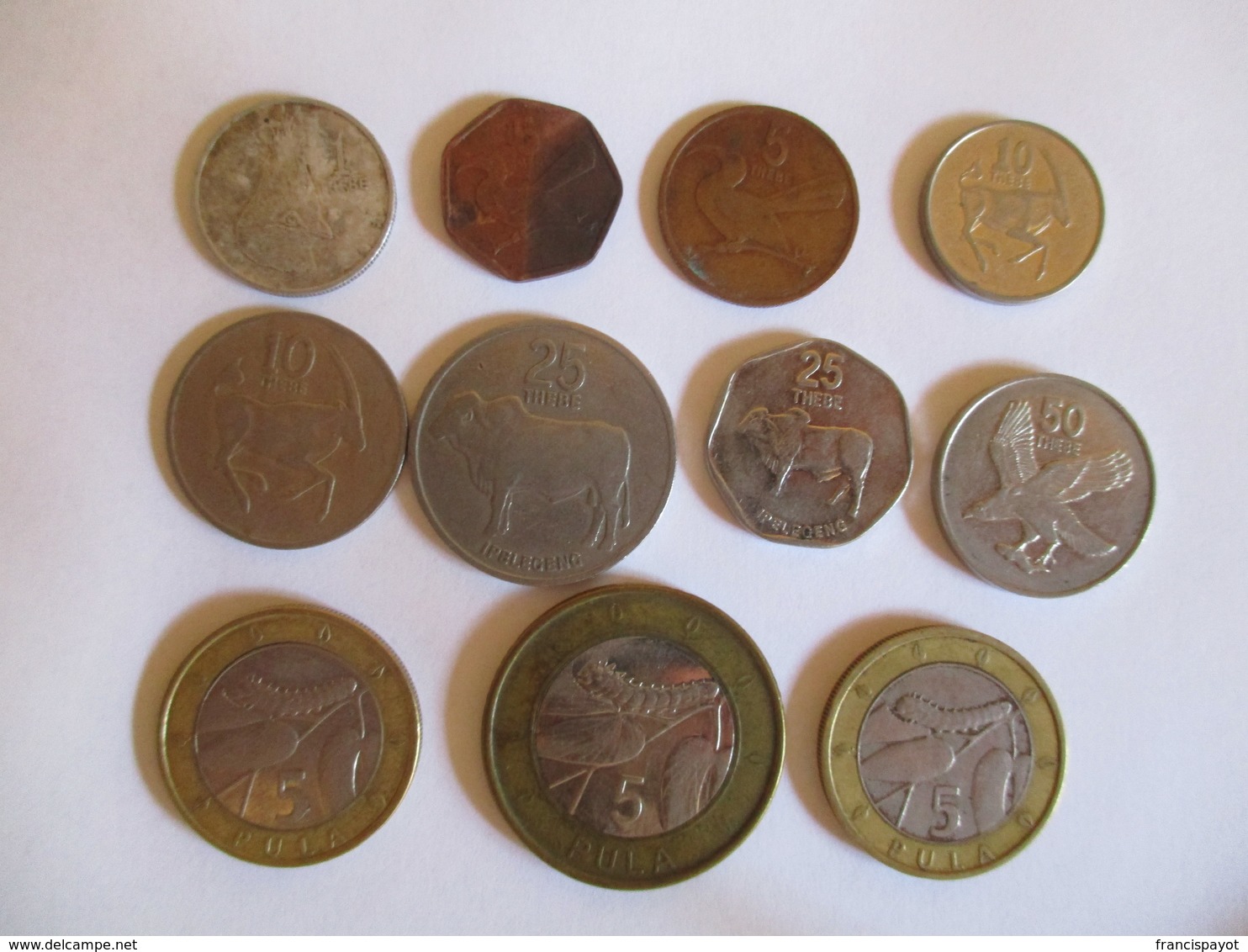 Botswana: Lot Of 11 Coins 1977 - 2013 - Botswana