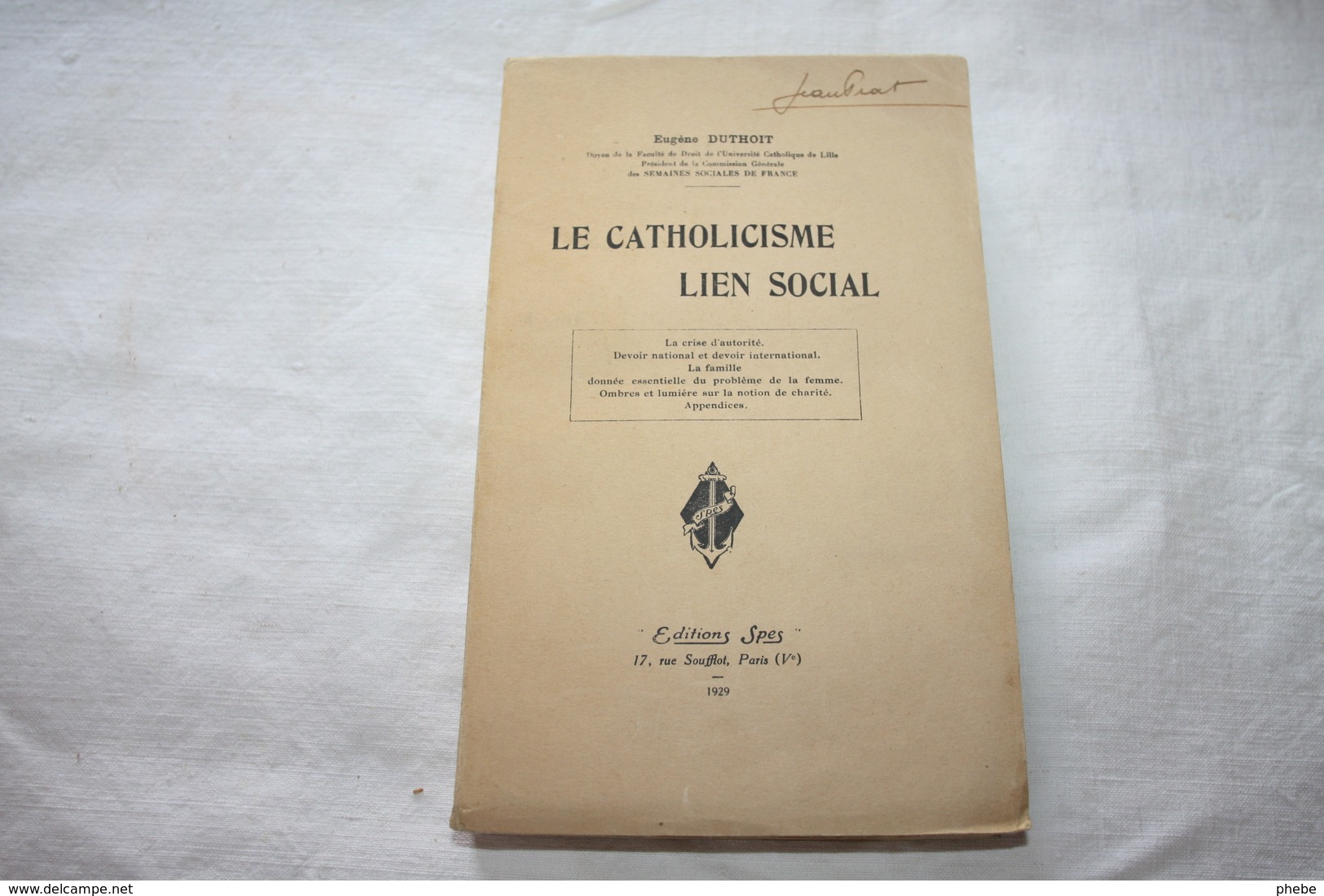 DUTHOIT / Le Catholicisme Lien Social - Right