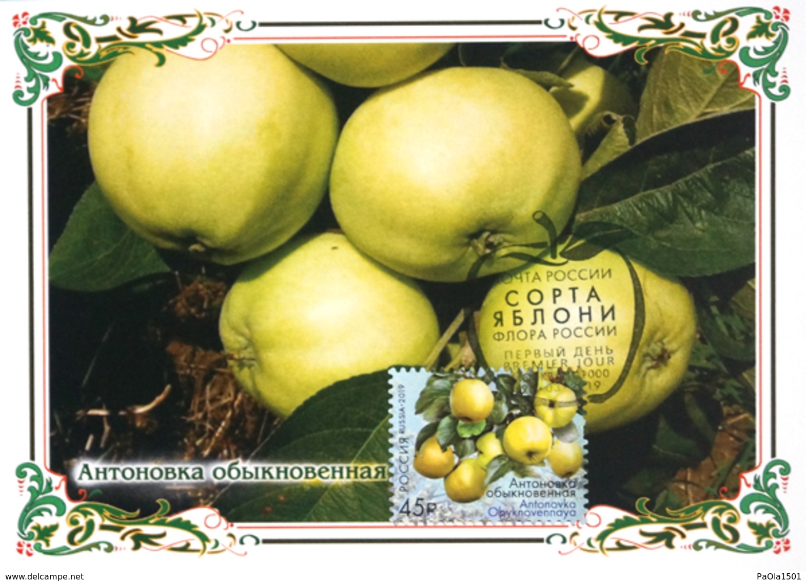 2458 Flora Of Russia Apple Varieties Maximum Cards 2019 - Maximum Cards
