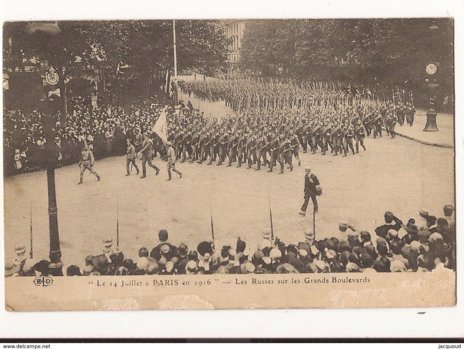 Militaria Le 14 Juillet à Paris En 1916 Les Russes Sur Les Grands Boulevards - Guerre 1914-18