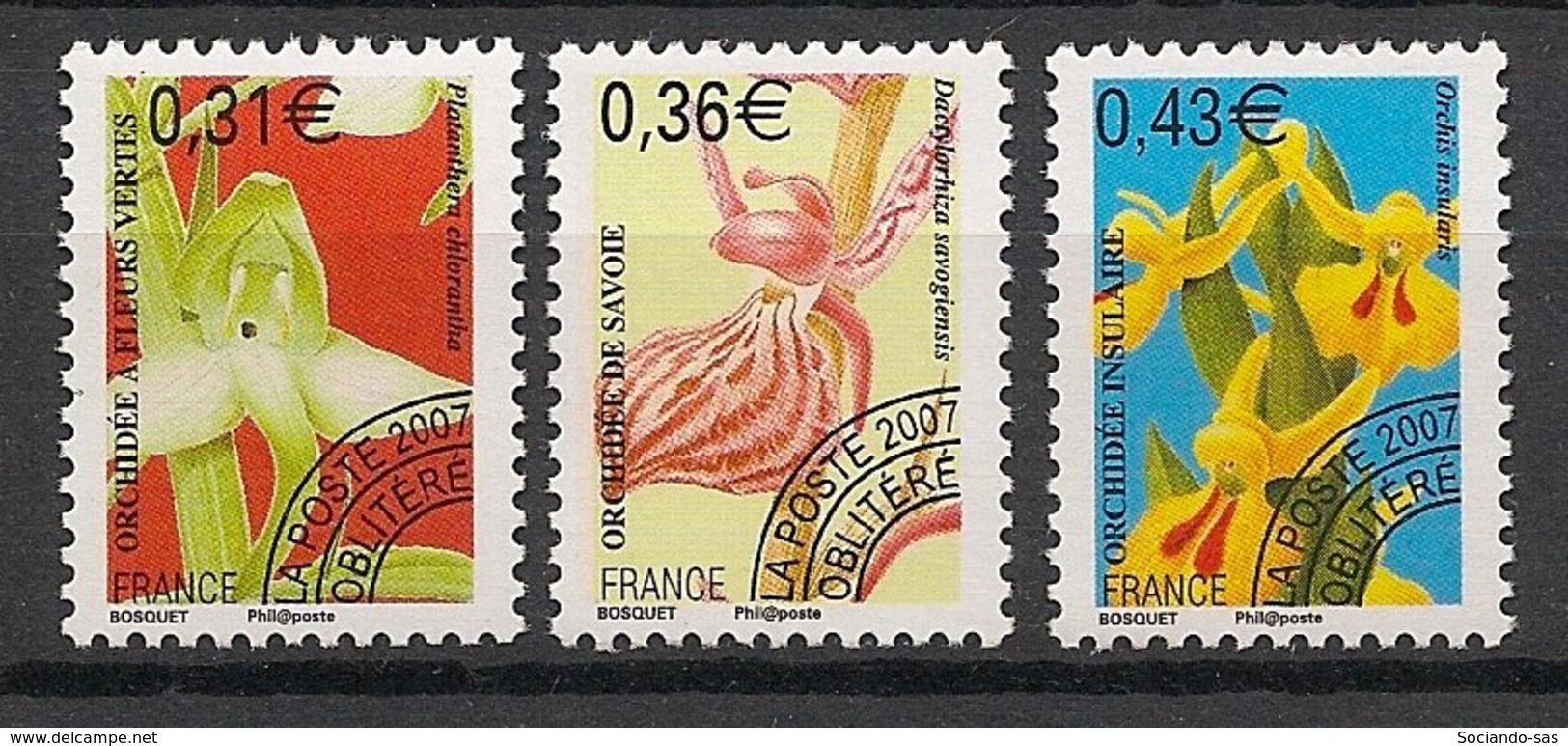 France - 2007 - Préo N°Yv. 250 à 252 - Série Complète - Fleurs - Neuf Luxe ** / MNH / Postfrisch - 1989-2008