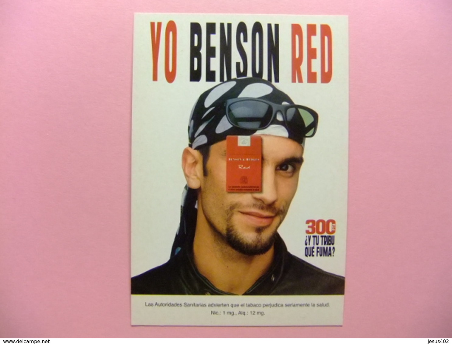 POSTAL PUBLICITARIA - YO BENSON RED (el Tabaco Perjudica) YO MOTERO - Publicidad