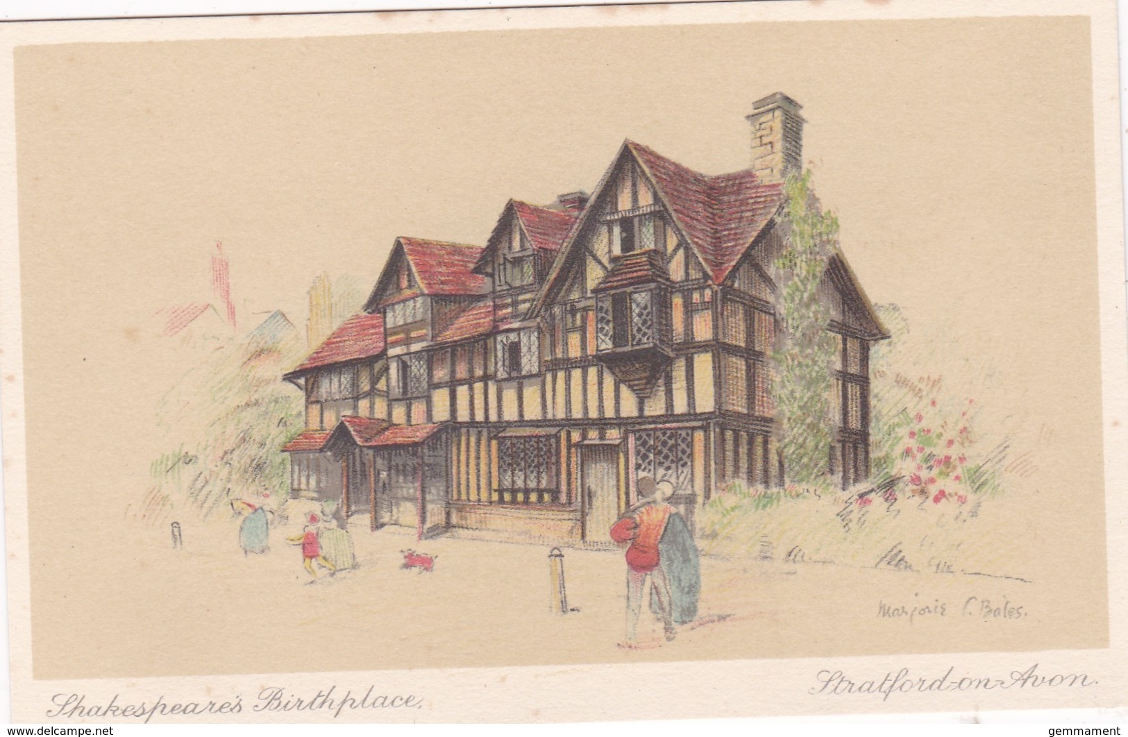 STRATFORD ON AVON - SHAKESPEARES BIRTHPLACE . MARJORIE BATES - Stratford Upon Avon