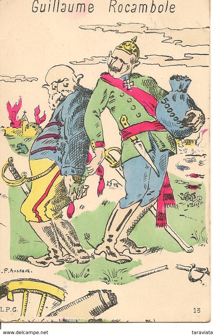"Guillaume Rocamboler" Guerre 1914-1918 Illustrateur ANSEAUX Caricature - Guerre 1914-18