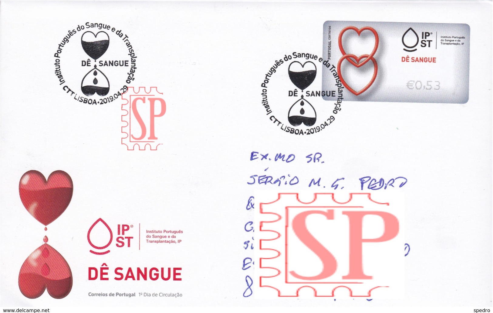 Portugal 2019 FDC Dê Sangue Instituto Blood Donner Du Sang Bloed Geven  Sangre Health Santé Salud Saúde Ema - Primeros Auxilios