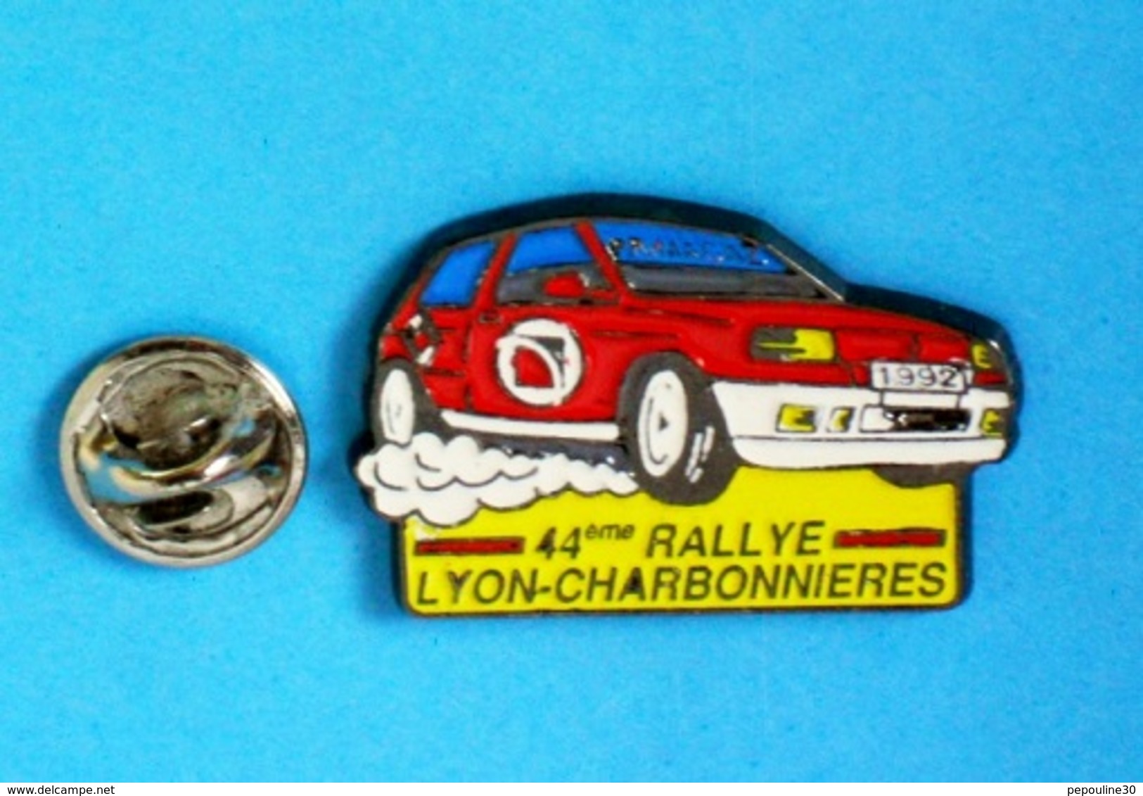 1 PIN'S //  ** RENAULT / CLIO PRIMAGAZ /1992 / 44ème RALLYE LYON-CHARBONNIERES ** . (MMM) - Rallye