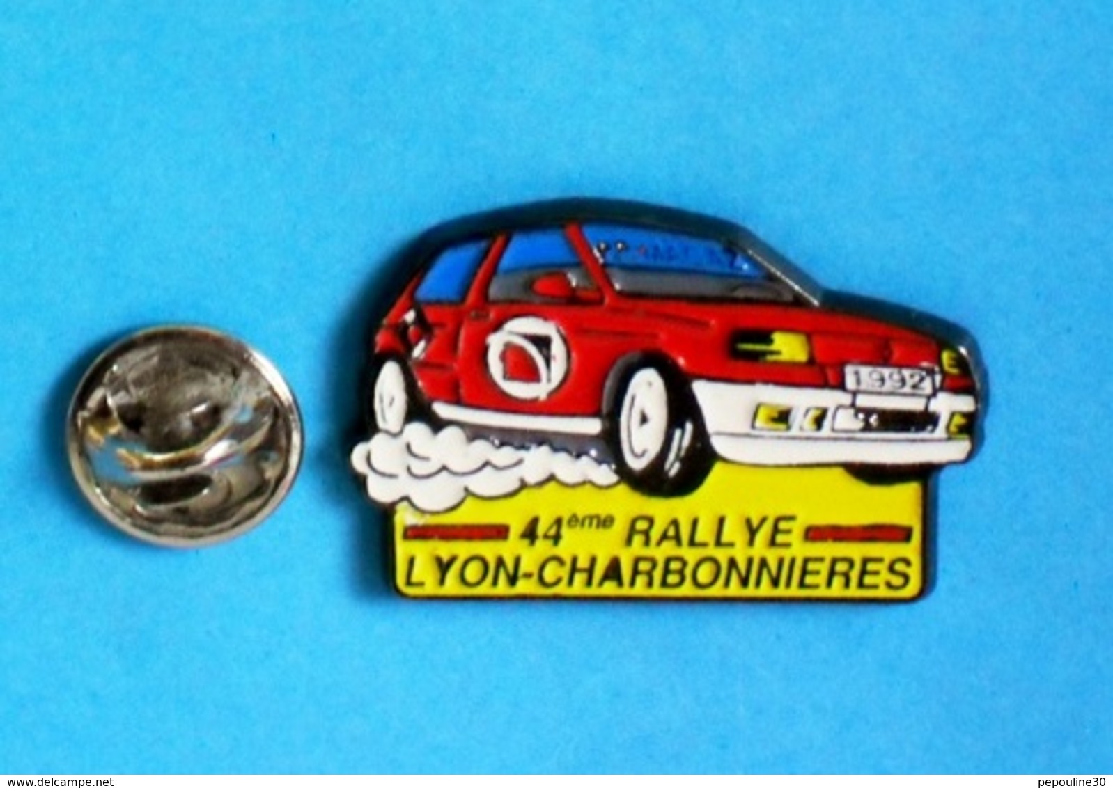 1 PIN'S //  ** RENAULT / CLIO PRIMAGAZ /1992 / 44ème RALLYE LYON-CHARBONNIERES ** . (MMM)