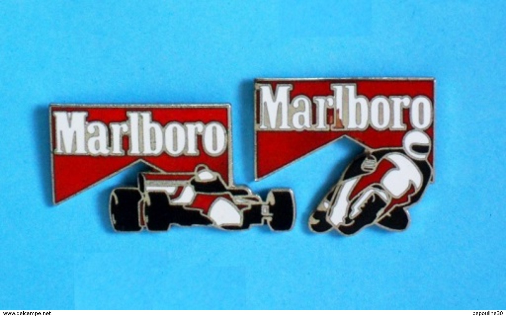 2 PIN'S //  ** AUTO / MOTO / MARLBORO ** - Autres & Non Classés