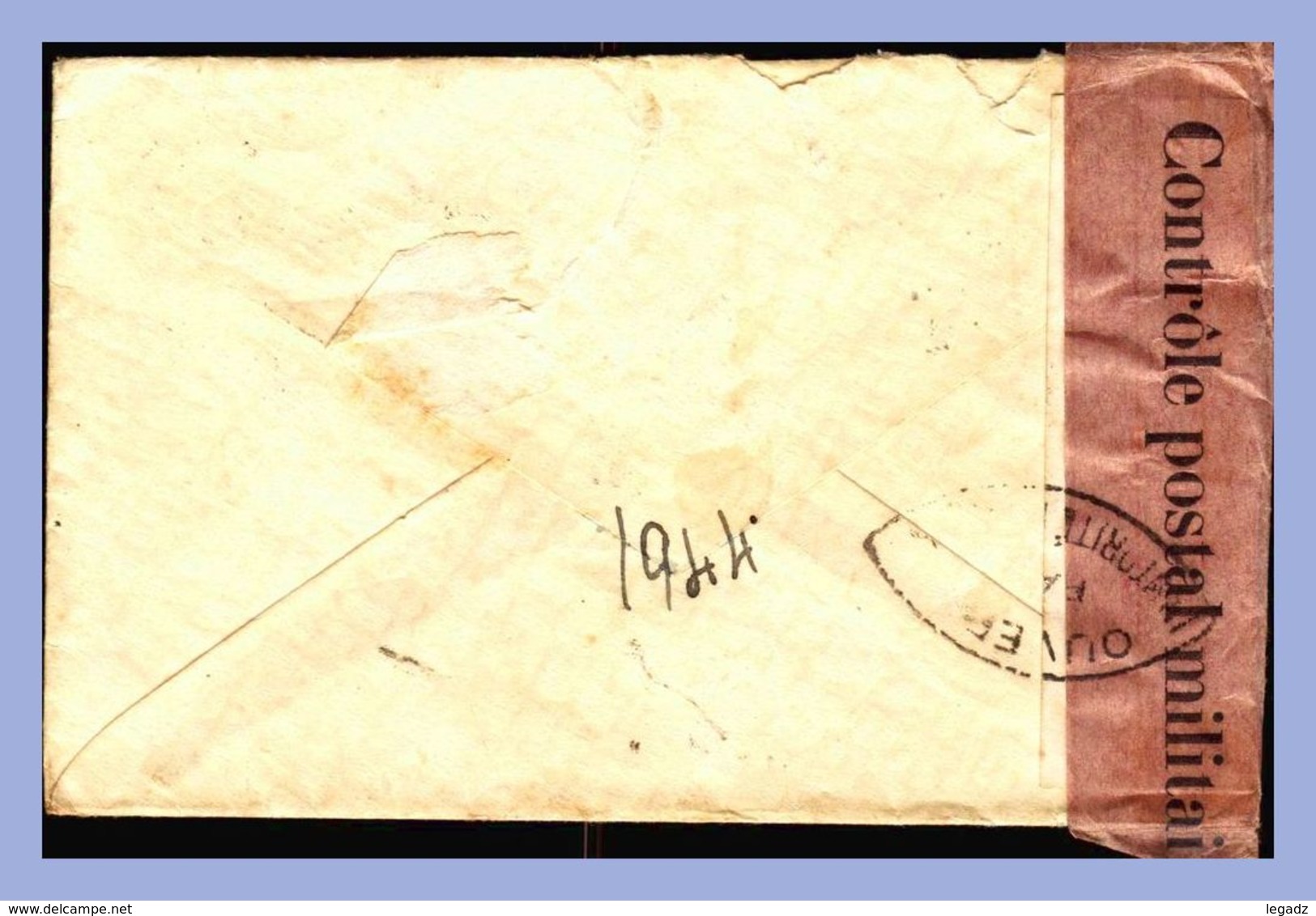 Lettre Contrôle Postal Militaire 76 - Australie - 1944. Vers Tahiti (Papeete) - Storia Postale