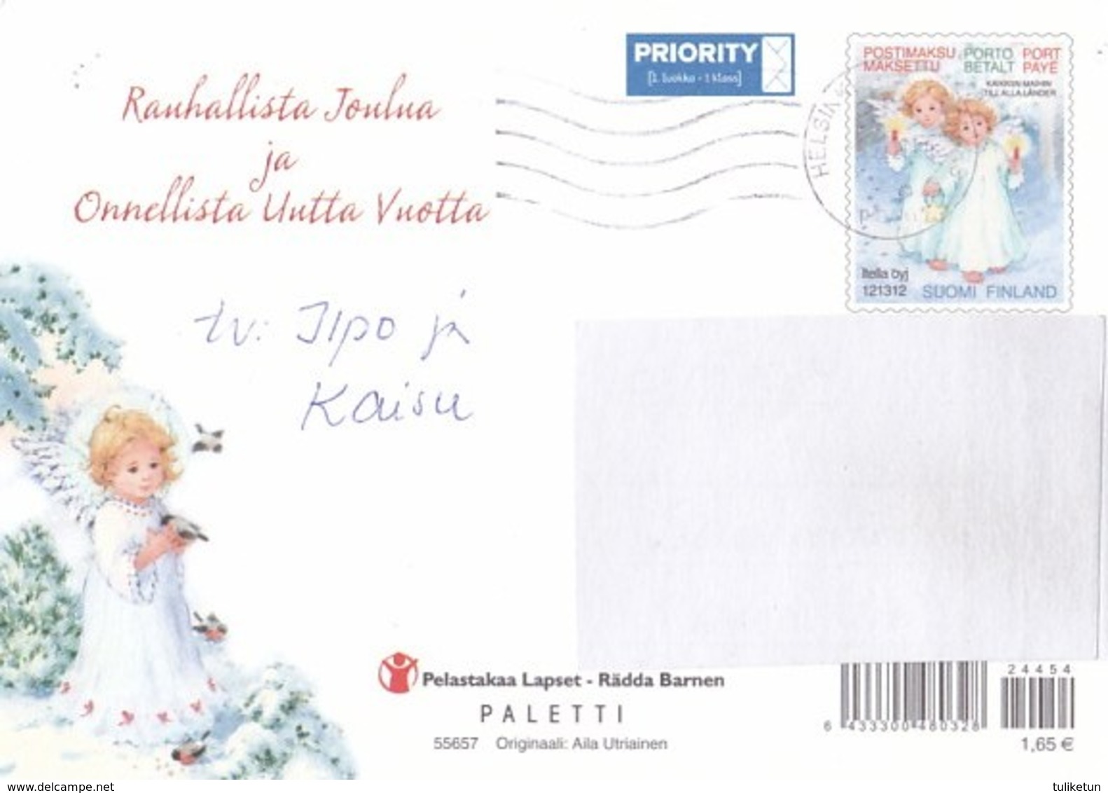 Postal Stationery - Birds - Bullfinches - Angels Holding Candles - Save The Kids - Suomi Finland - Postage Paid - Interi Postali