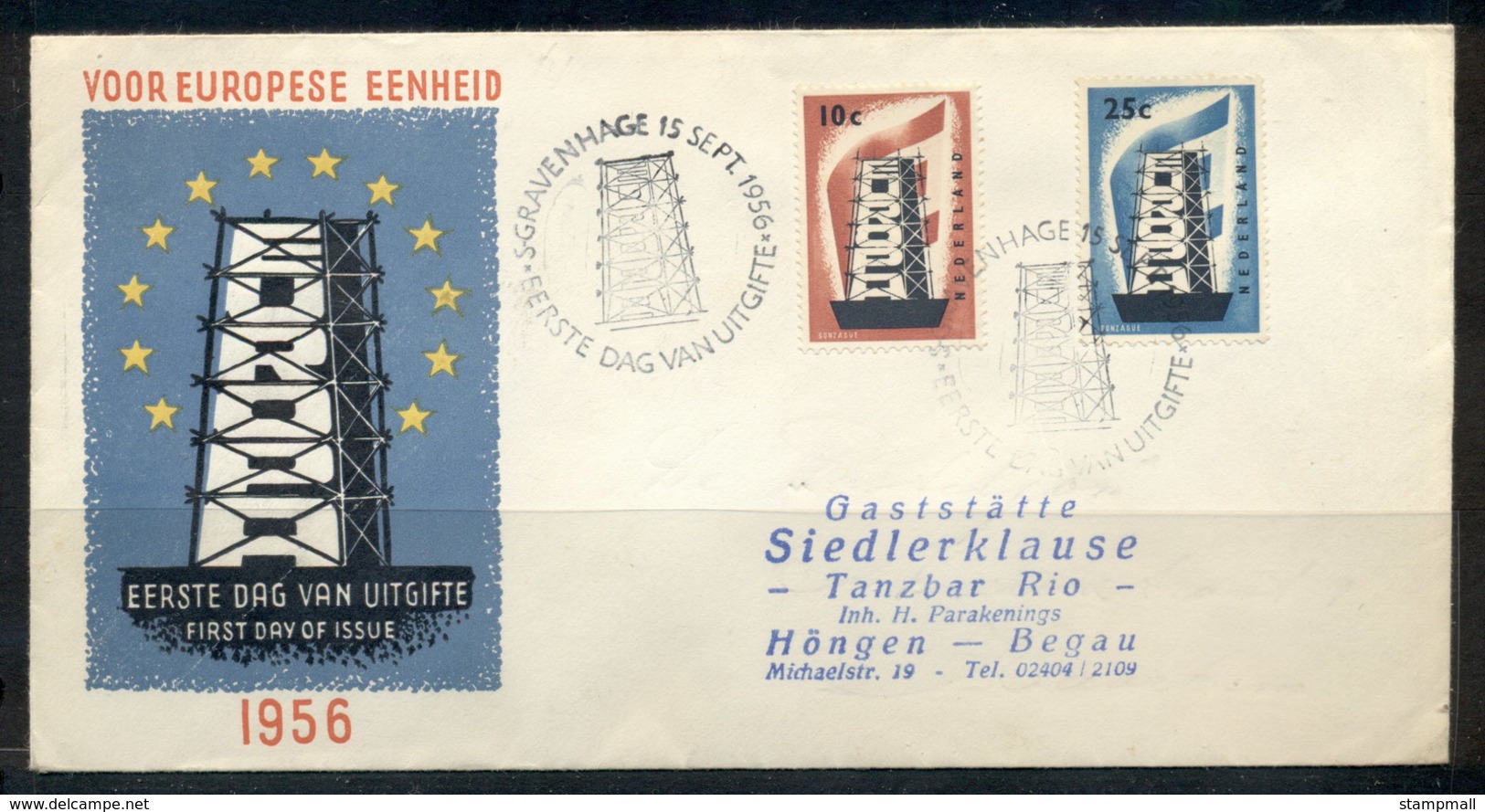 Netherlands 1956 Europa FDC - FDC